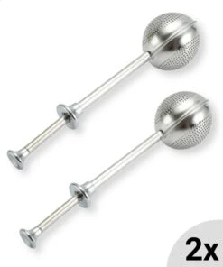 Blended Style De Vie® Passoire à Thé Avec Ressort - Set De 2 - Y Compris Les égouttoirs - Convient Aux Herbes En Vrac