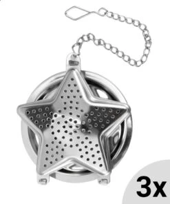 Passoire à Thé En Forme D'étoile , Y Compris Plaque Goutte à Goutte - Set De 3 Pièces - Boule à Thee Pour Le Thé En Feuilles - Filtre à Thee Pour Le Thé En Feuilles - Boule à Thé