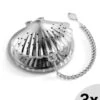 Passoire à Thé En Forme Coquille Y Compris Plaque Goutte à Goutte - Set De 3 Pièces - Oeuf De Thee Pour Le Thé En Vrac - Filtre à Thé Pour Le Thé En Vrac - Boule à Thee