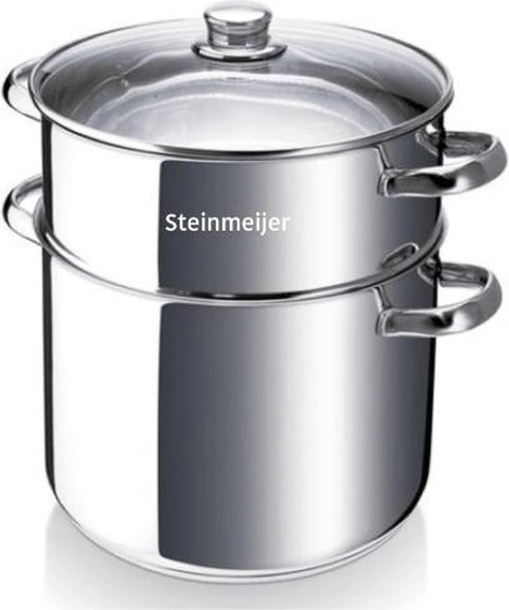 Set De Casseroles à Vapeur Steinmeijer -4L En Acier Inoxydable Ø 24 Cm - 3 Pièces - Avec Fond 6 Couches 3 Set De Casseroles à Vapeur Steinmeijer -4L En Acier Inoxydable Ø 24 Cm - 3 Pièces - Avec Fond 6 Couches – Image 3