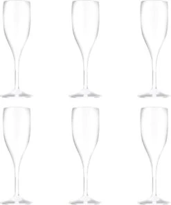 Set De Verres / 12x Champagne Prosecco Flûtes 150 Ml Blanches Incassables En Plastique Réutilisable - Champagne Portion - Flûtes Champagne - Flûtes à Champagne Champagne