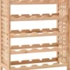 Prolenta Premium - Casier à Vin Pour 25 Bouteilles 63x25x73 Cm Bois De Noyer Massif - Maison Et Jardin
