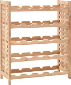 Prolenta Premium - Casier à Vin Pour 25 Bouteilles 63x25x73 Cm Bois De Noyer Massif - Maison Et Jardin