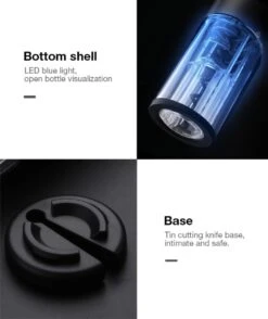 Tire-bouchon électrique - Tire-bouchon - Ouvre-bouteille électrique - Ouvre-bouteille électrique - Tire-bouchon électrique - Vin - Zwart -Cuisine Fournitures Magasin 1009x1200