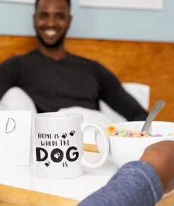 La Home Est Où Le Chien Est Tasse En Céramique, Un Cadeau Uniek Pour Vos Proches, Tasse Pour Propriétaire De Chien, Tasse à Café Pour Amoureux Des Chiens, D015-244W, 11 Oz,