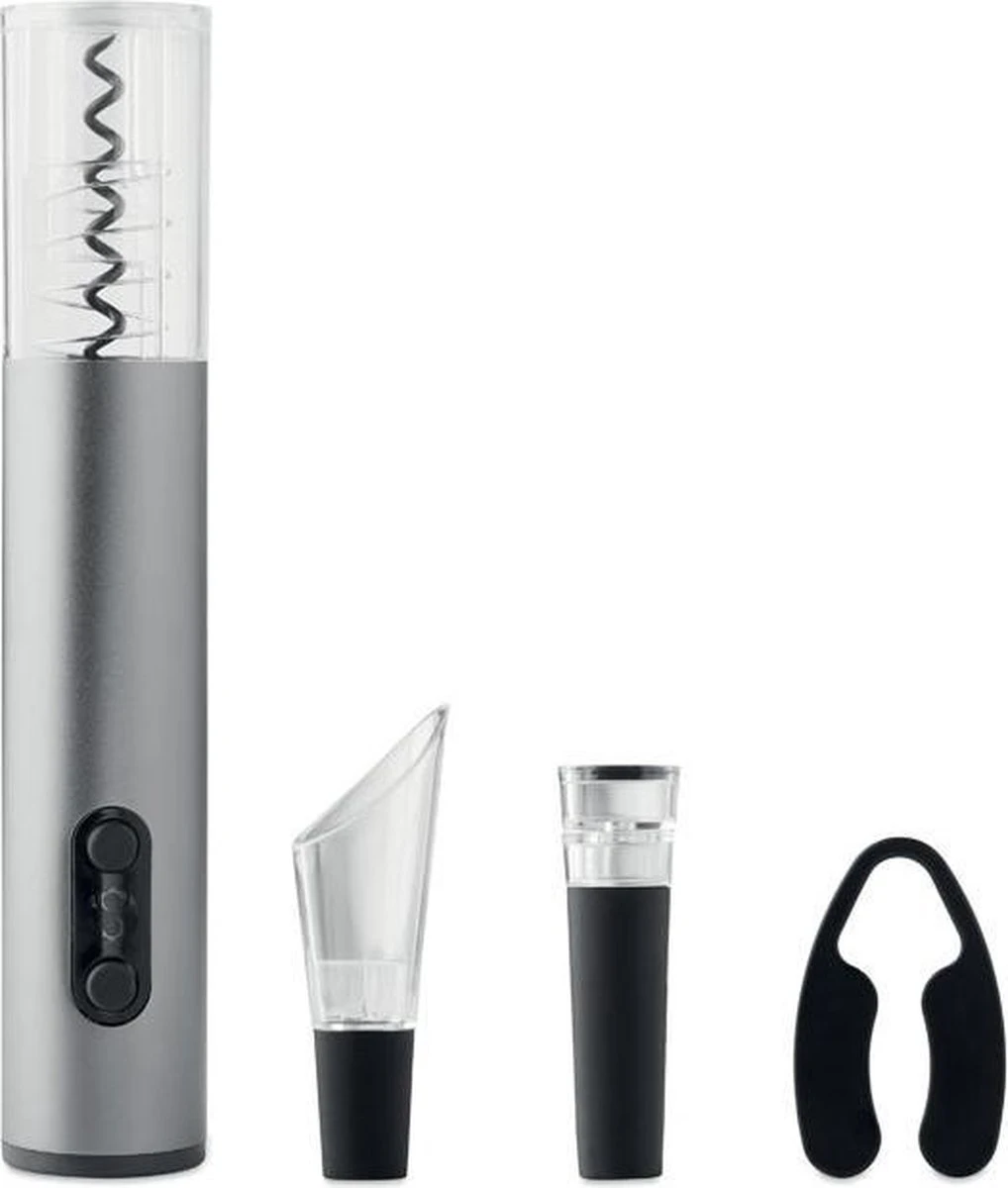 Set à Vin 4 Pièces - Coffret Cadeau Vin Avec Tire-bouchon électrique, Bouchon De Bouteille, Coupe-papier Et Bec Verseur Pour Bouteille De Vin - Wijn & Co 1 Set à Vin 4 Pièces - Coffret Cadeau Vin Avec Tire-bouchon électrique, Bouchon De Bouteille, Coupe-papier Et Bec Verseur Pour Bouteille De Vin - Wijn & Co