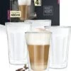 Set De Verres 4 X 480 Ml Verres à Latte Macchiato à Double Paroi - Verres à Double Paroi Pour Café, Thé, Long Drinks Ou Dessert - Passent Au Lave-vaisselle