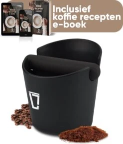 Knockbox Leonomics - Knockbox - Knockbox - Café - Espresso - Durable - Antidérapant - Matériau écologique - Zwart