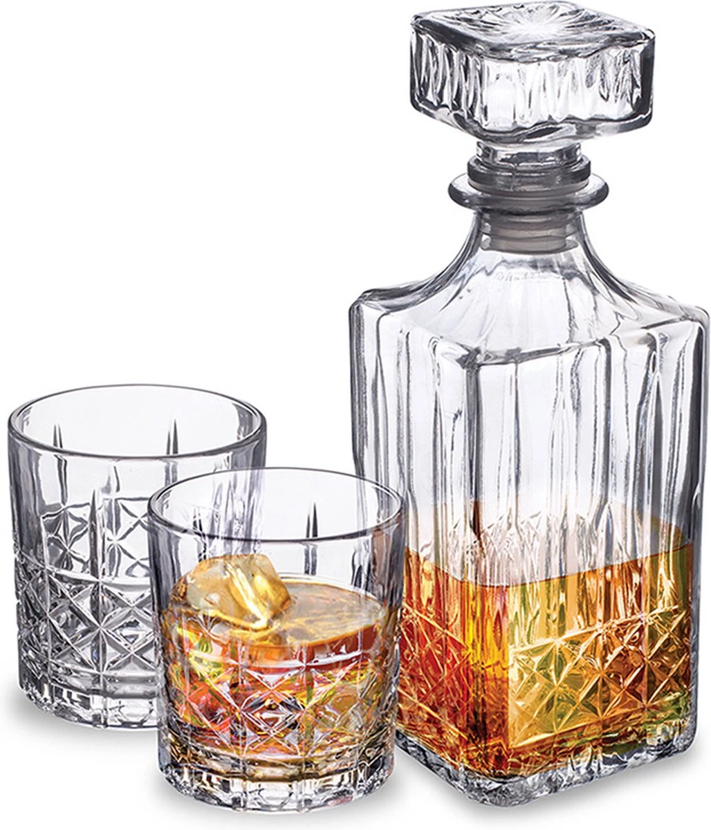 Ensemble De Carafes à Whisky De Luxe - Set à Whisky - Glas à Whisky - Verres à Whisky - 900 Ml - 5 Pièces - 1 Carafe - 4 Verres 1 Ensemble De Carafes à Whisky De Luxe - Set à Whisky - Glas à Whisky - Verres à Whisky - 900 Ml - 5 Pièces - 1 Carafe - 4 Verres