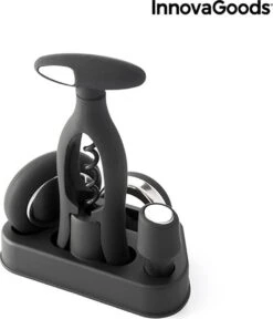 Innovagoods COFFRET A VIN AVEC TIRE-BOUCHON SPIRAL ET ACCESSOIRES FIN STAND 5 PIÈCES - Accessoires Pour Le Vin - Coffret à Vin - Coffret Cadeau Vin - Ouvre-bouteille -Cuisine Fournitures Magasin 1029x1200 1