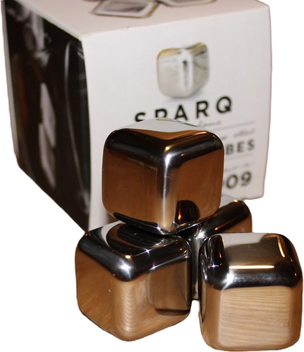 Sparq Home - Cubes à Whisky RvS - Pierres à Whisky - Ensemble De 4 Pièces - Pierres à Whisky - Pierres à Whisky - Glaçons - Cadeau - Noël 6 Sparq Home - Cubes à Whisky RvS - Pierres à Whisky - Ensemble De 4 Pièces - Pierres à Whisky - Pierres à Whisky - Glaçons - Cadeau - Noël – Image 6