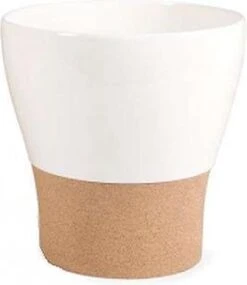 Amorim - Seau à Glace - Refroidisseur à Vin - Bol De Service - Céramique & Liège - Wit - 25x25cm