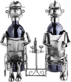 Brubaker Porte-bouteille Couple Sculpture En Métal Cadeau Avec Carte-cadeau