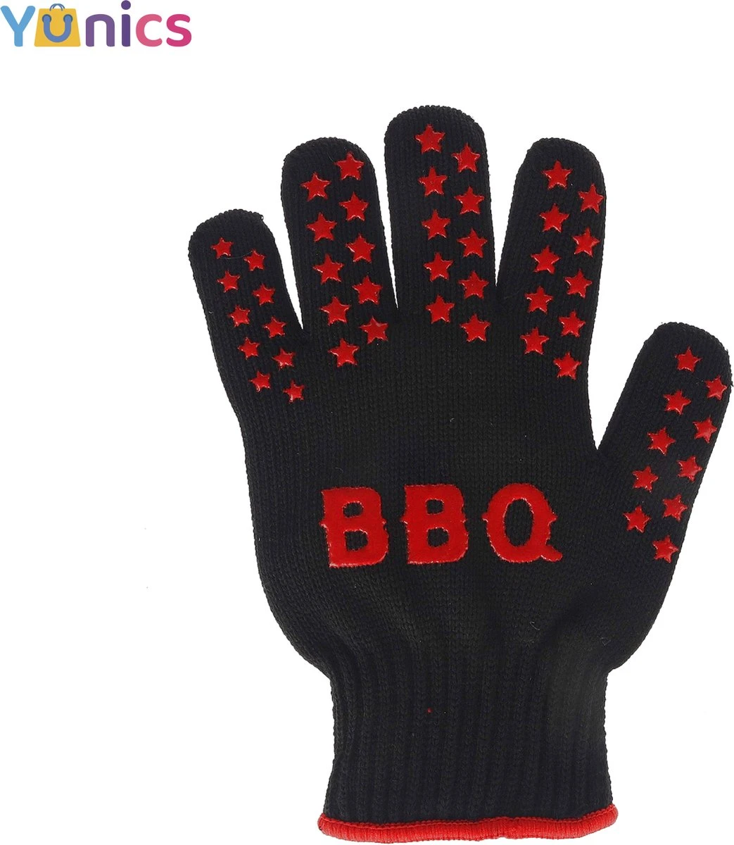 Gants BBQ YUNICS ® - Gants BBQ Résistant à La Chaleur - Accessoires BBQ - Rouge/ Zwart 1 Gants BBQ YUNICS ® - Gants BBQ Résistant à La Chaleur - Accessoires BBQ - Rouge/ Zwart