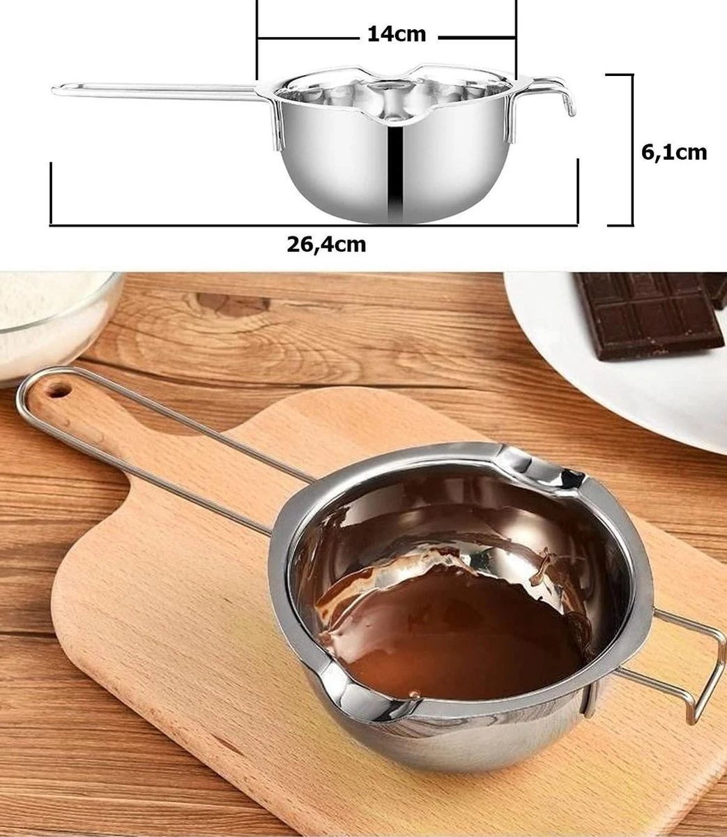 Donkersstuff - Fondoir En Acier Inoxydable - Poêle Au Bain Marie - Argent - Métal - Fondre 2 Donkersstuff - Fondoir En Acier Inoxydable - Poêle Au Bain Marie - Argent - Métal - Fondre – Image 2