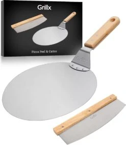 Pelle à Pizza GrillX Avec Coupe-pizza - 30 Cm - Spatule à Pizza Pour BBQ Et Four - Outils D'accessoires Pour BBQ