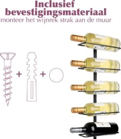 Casier à Vin - Casier à Vin Mural - Casier à Vin En Métal - Casier à Vin Zwart - Casier à Vin à Suspendre - Casier à Vin Mural - 9 Bouteilles - Premium -Cuisine Fournitures Magasin 1045x1200 1