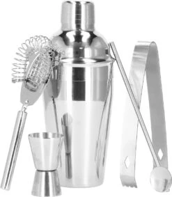 Ensemble De Cocktails Set | Set De 8 Shakers à Cocktail | Y Compris Support En Bamboe Et Emballage Cadeau | ACIER INOXYDABLE | Couleur Argent -Cuisine Fournitures Magasin 1047x1200 4