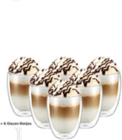 Verres à Double Paroi + 6 Pailles En Verres - Set De 6 - Verres à Café à Café Latte Macchiato Espresso - Tasses à Café/ Verres à Verres à Thé - Verre à Café - 6 X 350 Ml -Cuisine Fournitures Magasin 1049x1200 2