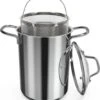 Poêle à Asperges En Acier Inoxydable Navaris Avec Couvercle - Cuiseur à Asperges En Acier Inoxydable Avec Panier Et Couvercle Amovibles - Sans BPA - Capacité 3,9 Litres - Passe Au Lave-vaisselle