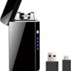 Briquet électrique à Plasma - Rechargeable Par USB - Câble USB Inclus - Zwart - Résistant Au Vent Et Aux Tempêtes