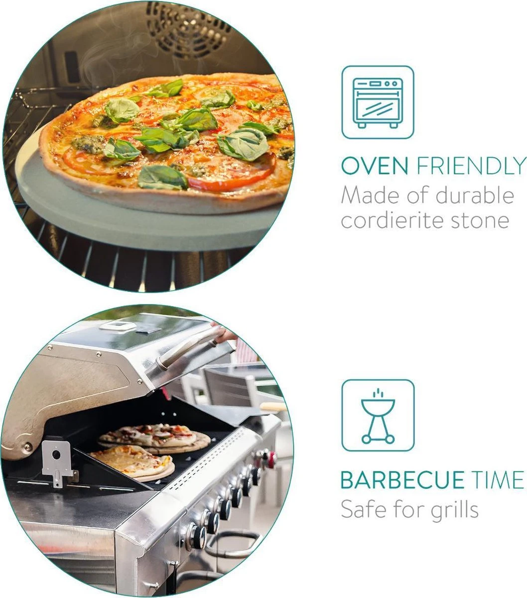 Navaris Pour Four XL - Plaque à Pizza En Pierre Naturelle - Plaque à Pizza Pour Au Four Ou Au Barbecue - Pierre à Pain - Ronde - Diamètre 30,5 Cm 2 Navaris Pour Four XL - Plaque à Pizza En Pierre Naturelle - Plaque à Pizza Pour Au Four Ou Au Barbecue - Pierre à Pain - Ronde - Diamètre 30,5 Cm – Image 2