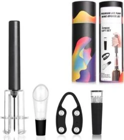 Ensemble D'ouvre-vin Paddio - Ensemble De Vin De Luxe Avec Tire-bouchon, Bec Verseur, Bouchon De Vin Et Coupe-papier - Coffret Cadeau - Coffret Cadeau -Cuisine Fournitures Magasin 1062x1200