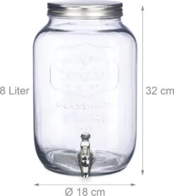 Distributeur De Boissons Relaxdays - 8 Litres - Verre 14 Distributeur De Boissons Relaxdays - 8 Litres - Verre -Cuisine Fournitures Magasin 1067x1200 1