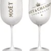 Glas à Glace Moët & Chandon - 2 Pièces - Verres à Flûtes à Champagne - (Wit) - Acryl - Champagne - Verres - Traiteur - Astuce D'examen