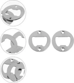 2 Pièces - Ouvre- Bière - Ouvre- Bière Pour Porte-clés - Porte-clés Bières - Ouvre-bouteille - Porte-clés - Acier Inoxydable - Argent