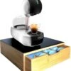 Porte-capsule / Machine à Café Standard Avec Tiroir - Glas Zwart / Bois De Bamboe - Café Et Tasses à Café Standard - Porte-gobelet Boîte à Thé Porte-capsule OA Dolce Gusto