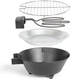 LIVOO Barbecue De Table Electric - BBQ De Table électrique - Ø; 30 Cm - Puissance 1250 W - Bac à Graisse Amovible. Voyant Lumineux. 4 Pieds Antidérapants. Entièrement Démontable -Cuisine Fournitures Magasin 1077x1200