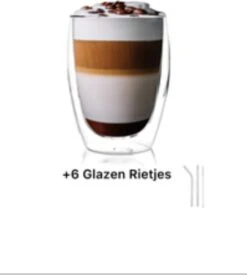 Verres à Double Paroi + 6 Pailles En Verres - Set De 6 - Verres à Café à Café Latte Macchiato Espresso - Tasses à Café/ Verres à Verres à Thé - Verre à Café - 6 X 350 Ml -Cuisine Fournitures Magasin 1078x1200 7