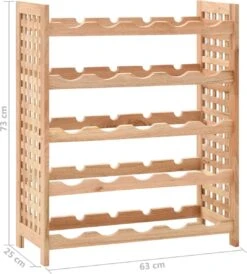 Prolenta Premium - Casier à Vin Pour 25 Bouteilles 63x25x73 Cm Bois De Noyer Massif - Maison Et Jardin -Cuisine Fournitures Magasin 1083x1200 4