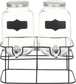 VidaXL Distributeurs De Boissons De VidaXL 2 Pièces Avec Verre Standard 2 X 4 L -Cuisine Fournitures Magasin 1091x1200 2