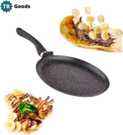TR Goods - Poêle à Crêpes Ø25cm - Poêle à Crêpes - Olimp Zwart - Antiadhésif - Revêtement Antiadhésif - Convient Pour L'induction -Cuisine Fournitures Magasin 1091x1200