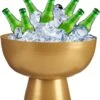 Arte R - Seau à Bière/seau à Glace - Centre De Table - Métal Doré - 35 X 23 Cm