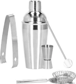 Ensemble De Cocktails Set | Set De 8 Shakers à Cocktail | Y Compris Support En Bamboe Et Emballage Cadeau | ACIER INOXYDABLE | Couleur Argent -Cuisine Fournitures Magasin 1091x1200 4