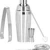 Ensemble De Cocktails Set | Set De 5 Shakers à Cocktails | Y Compris Boîte-cadeau | ACIER INOXYDABLE | 750 Ml | Couleur Argent