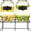 VidaXL Distributeurs De Boissons De VidaXL 2 Pièces Avec Verre Standard 2 X 4 L