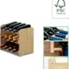 Casier à Vin - 38x42x26,5 Cm (LxlxP) - Bois Massif - 12 Bouteilles - Casier à Bouteilles Modulaire Et Empilable - Porte-bouteilles Debout