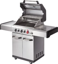 Barbecue à Gaz Enders Kansas II Pro 3 SIK Turbo - Grijs - Surface De Cuisson 60x45 Cm - 3 Brûleurs Principaux + Brûleur Latéral + Brûleur Arrière - Barbecue -Cuisine Fournitures Magasin 1094x1200