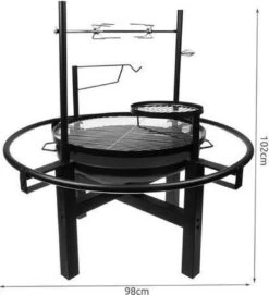 5-in-1 Jardin Grill Avec Rôtissoire - BBQ Rôtisserie - Barbecue Multi Rotisserie - BBQ 5 En 1 - BBQ, Grill, Cheminée, Spit, Pot Grate - Barbecue Rôtisserie - Barbecue Rôtisserie - 120x98 -Cuisine Fournitures Magasin 1094x1200 5