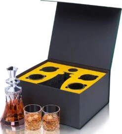 Coffret Cadeau KANARS Set De Verres à Whisky Et Carafe, Carafe à Whisky En Cristal De 550 Ml Avec 4 Verres En Cristal Sans Plomb, Set De 5 Pièces -Cuisine Fournitures Magasin 1094x1200 6