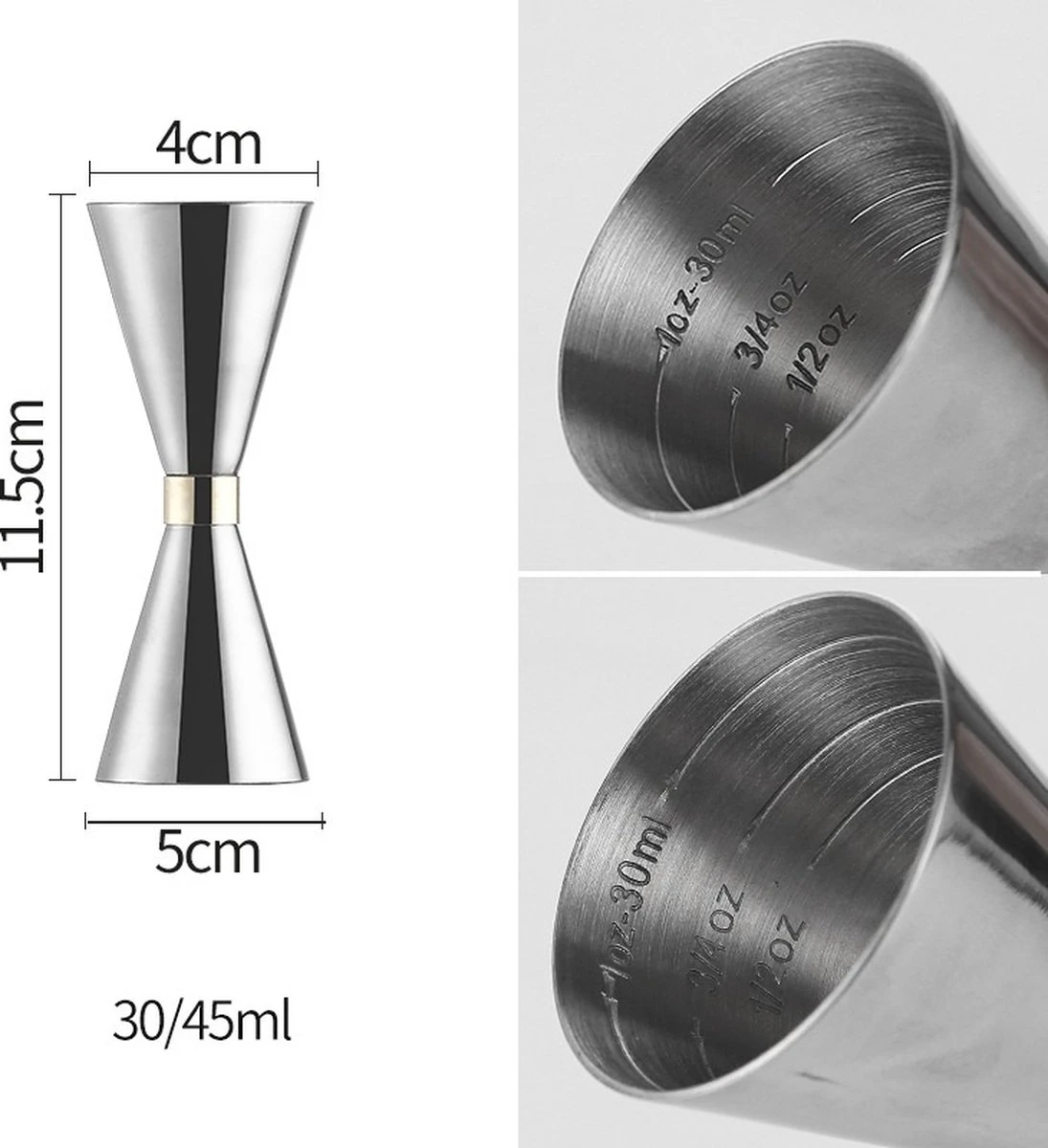 Cocktail Buddy Argent 30/45ml Drink Buddy Jigger Bar Buddy 2 Cocktail Buddy Argent 30/45ml Drink Buddy Jigger Bar Buddy – Image 2