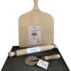 Pierre à Pizza Foodiletto - Set Complet - Y Compris Barbecue En Pierre à Pizza - Barbecue - Four - Gaz - électrique - Pelle à Pizza - Rouleau à Pâtisserie - Coupe-pizza - Cadeau Pour Homme