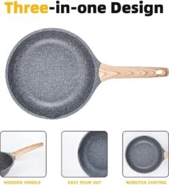 Antiadhésif Frying Pan 28cm, Omelette Pan POELES, En Fonte D' Aluminium Granite Pan, Cuisinière à Gaz Adapt Et Cuisinière à Induction. (Grijs, 28CM) -Cuisine Fournitures Magasin 1098x1200 1