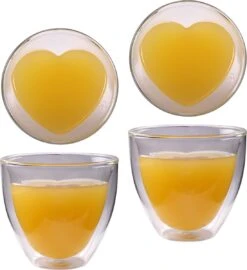 Celissimo By Feelino, 2 X 80 Ml, Forme De Cœur à Double Paroi, Verre à Expresso Et à Liqueur, Verres Thermo Nobles à Effet Flottant, Pour La Fête Des Mères, La Saint-Valentin -Cuisine Fournitures Magasin 1098x1200 4