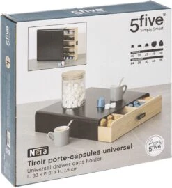 Five Porte-capsule En Métal Noir Et Bambou Naturel | Convient Aux Tasses à Café Nespresso, Vertuo, Dolce Gusto -Cuisine Fournitures Magasin 1099x1200