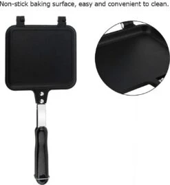 Poêle à Frire Double Face, Appareil à Sandwich Carré, Aluminium, Tortillas Double Face Avec Poignée, Revêtement Antiadhésif, Poêle De Cuisson, Poêle à Griller, Poêle à Crêpes Pour Grille-pain, Petit-déjeuner, Omelette -Cuisine Fournitures Magasin 1102x1200